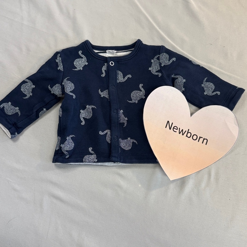 Petit Lem - Navy Blue Kids Sweater with White Patterns